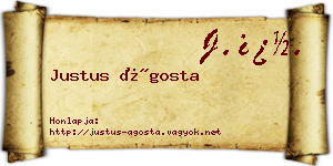 Justus Ágosta névjegykártya